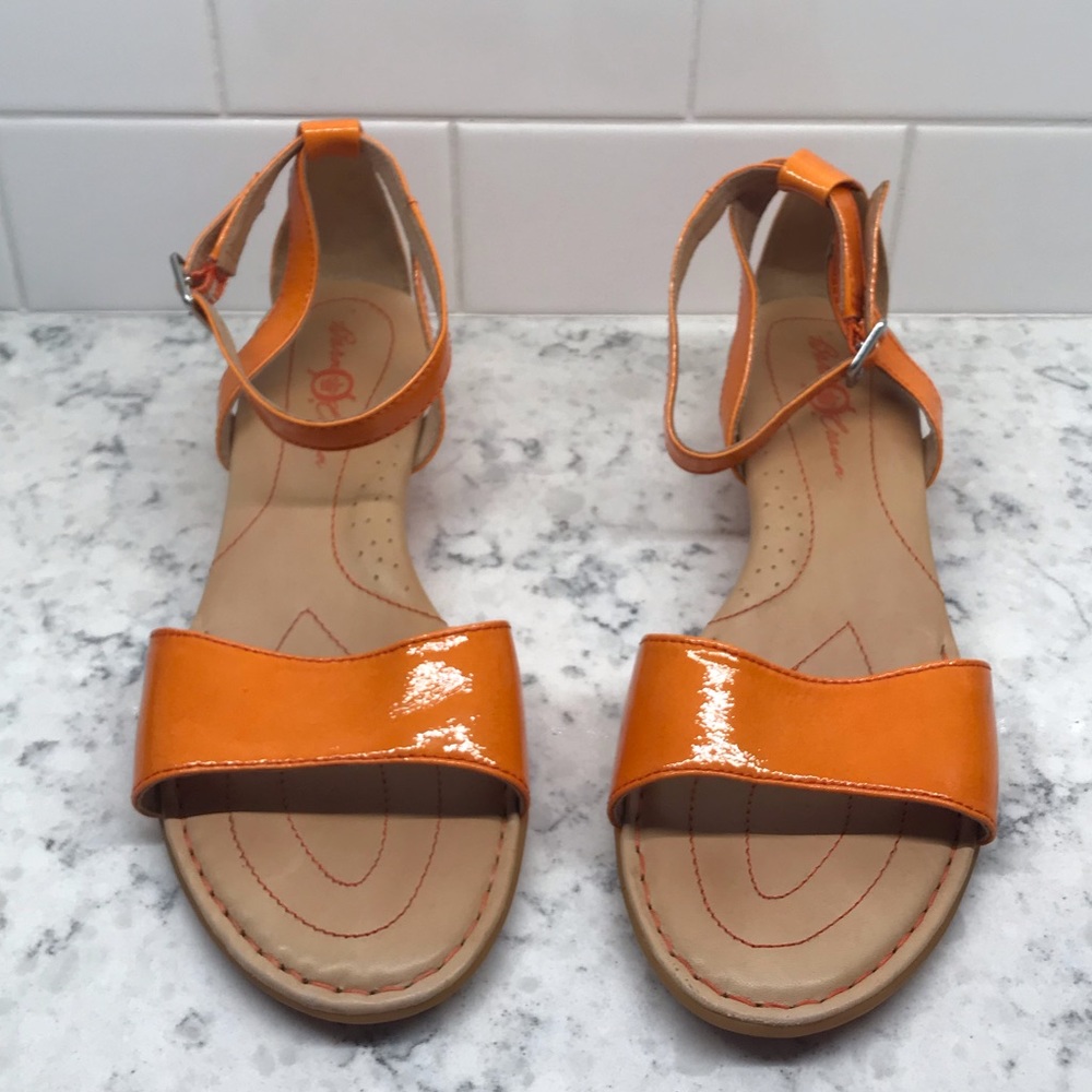 Born Patent Orange Sandals